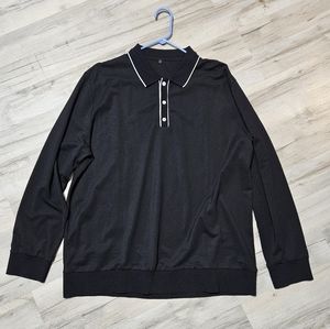 New men's Xl polo long sleeve shirt black
